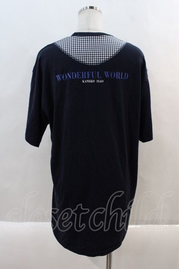 画像2: WONDERFUL WORLD / ロゴTシャツ  ネイビー I-24-08-24-107-LO-TO-HD-ZT113 (2)