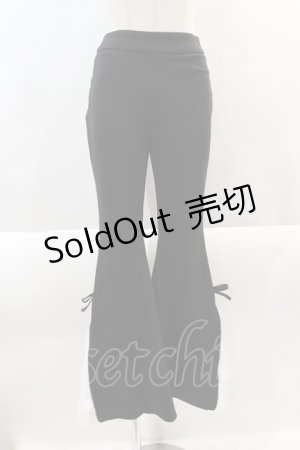 画像: AVENCHUMU / Lace Zip Flare pants  黒Ｘ白 I-24-08-28-061-LO-PA-HD-ZI