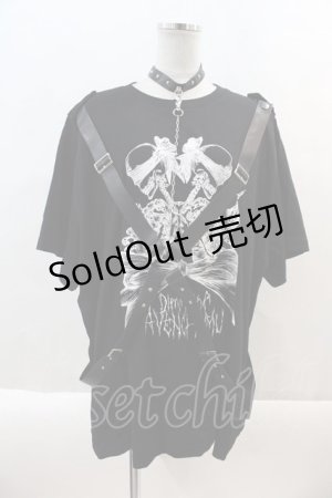 画像: AVENCHUMU / 【AVENCHUMU×DimMoire】twin skull print harness T-shirt  黒Ｘ白 I-24-09-12-023-LO-TO-HD-ZI