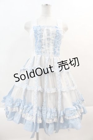 画像: h.NAOTO / Rose Bird Cage Dress  サックスＸ白 I-24-09-16-080-HN-OP-HD-ZI