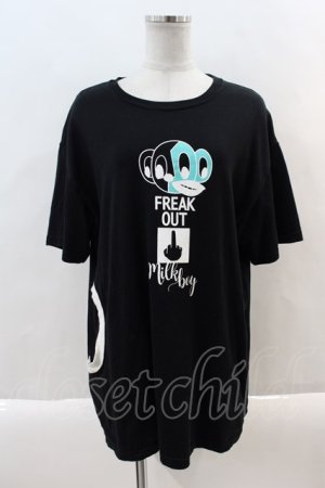 画像: MILKBOY /  FREAK OUT Tシャツ  黒 I-24-09-22-039-MB-TO-HD-ZI