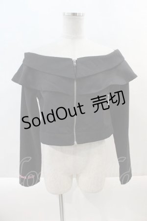 画像: NieR Clothing / 袖先刺繍クロップドジャケット  ブラック I-24-10-01-024-PU-JA-HD-ZI