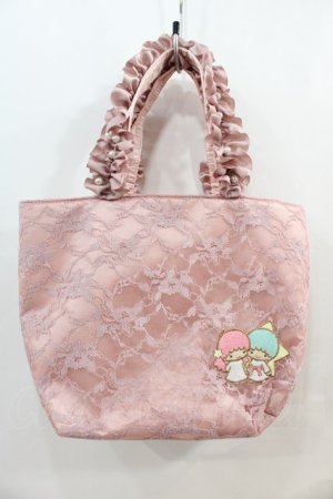 画像: Maison de FLEUR / BAG Little Twin Starsフリルトートバッグ  ピンク I-24-10-07-099-LO-BG-HD-ZI