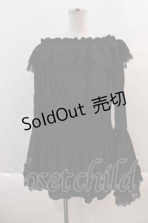 画像: ATELIER PIERROT / Shirring princess sleeve blouse 2 黒 I-24-11-06-011-EL-BL-HD-ZI