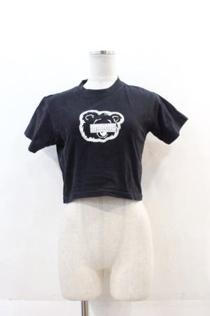 画像: LAND by MILKBOY / RHINESTONE BEAR Tシャツ  黒Ｘ白 I-24-11-22-007-MB-TO-HD-ZI