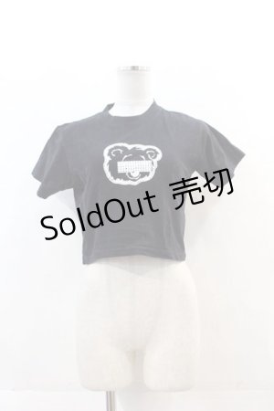 画像: LAND by MILKBOY / RHINESTONE BEAR Tシャツ  黒Ｘ白 I-24-11-22-007-MB-TO-HD-ZT336