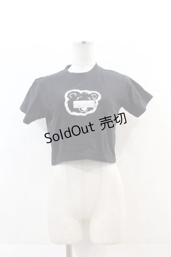 画像1: LAND by MILKBOY / RHINESTONE BEAR Tシャツ  黒Ｘ白 I-24-11-22-007-MB-TO-HD-ZT336 (1)