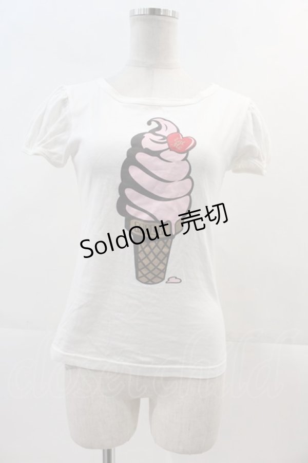 画像1: MILK / アイスクリームTシャツ  ホワイト I-24-11-24-009-ML-TS-HD-ZI (1)