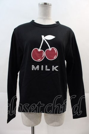 画像: MILK / Cherry L.S. Tee  ブラック I-24-11-24-041-ML-TS-HD-ZI