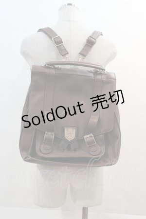 画像: Amavel / プレート付きラウンドサッチェルBAG  ブラウン I-24-12-01-092-CA-BG-HD-ZI