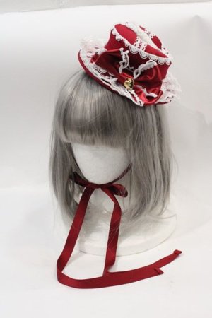 画像: Angelic Pretty / ドレスアップRibbonミニHat  赤Ｘ白 I-25-01-18-115-AP-AC-HD-ZI