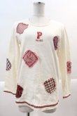 画像1: PINK HOUSE / 刺繍パッチワーク&ロゴpt長袖Tシャツ M アイボリー I-25-01-26-009-LO-TS-HD-ZI (1)