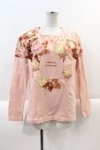 画像1: PINK HOUSE / イチゴリース柄切替長袖Tシャツ L ピンク I-25-02-04-090-LO-TS-HD-ZI (1)