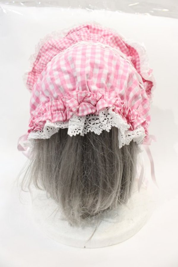 画像3: BABY,THE STARS SHINE BRIGHT / Sweet Gingham Dollボンネット  ピンクＸ白 I-25-02-11-095-BA-AC-HD-ZI (3)