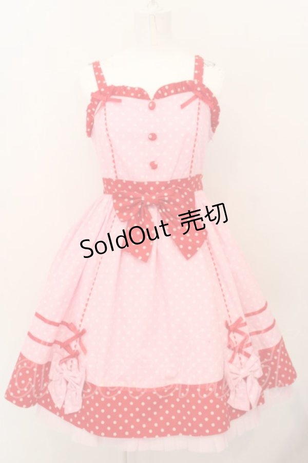 Angelic Pretty / Candy Popジャンパースカート アカーｘピンク O-24-03-28-006-AP-OP-YM-OS -  closet child オンラインショップ