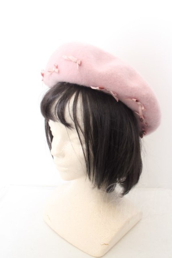 6,970円PINK HOUSE × misako\u0026erinko ロゴ＆リボン　ベレー帽