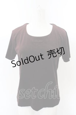 画像: INGEBORG / 刺繍入りベルベットTシャツ M ブラウン O-24-04-28-010-LO-TO-OW-ZT404