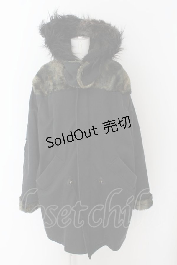 画像1: MILKBOY / FUR ARMY COAT   ブラック O-24-04-30-1016-MB-CO-IG-ZT-C045 (1)