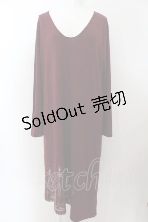 画像: h.NAOTO / Side Slit Cross Long Dress　ワンピース  ワイン O-24-06-29-044-HN-OP-OW-OS