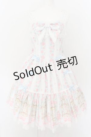 画像: Angelic Pretty / 小鳥たちのシンフォニアジャンパースカート  サックス O-24-07-06-003-AP-OP-OW-OS