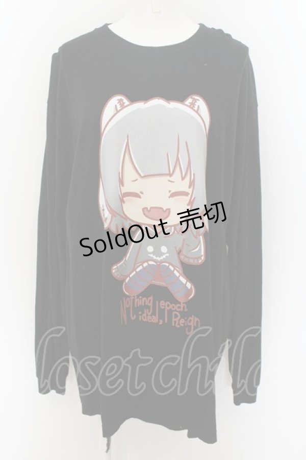 画像1: NieR Clothing / 擬人化NIERちゃんカットソー XL ブラック O-24-07-08-1004-PU-TO-IG-ZI (1)