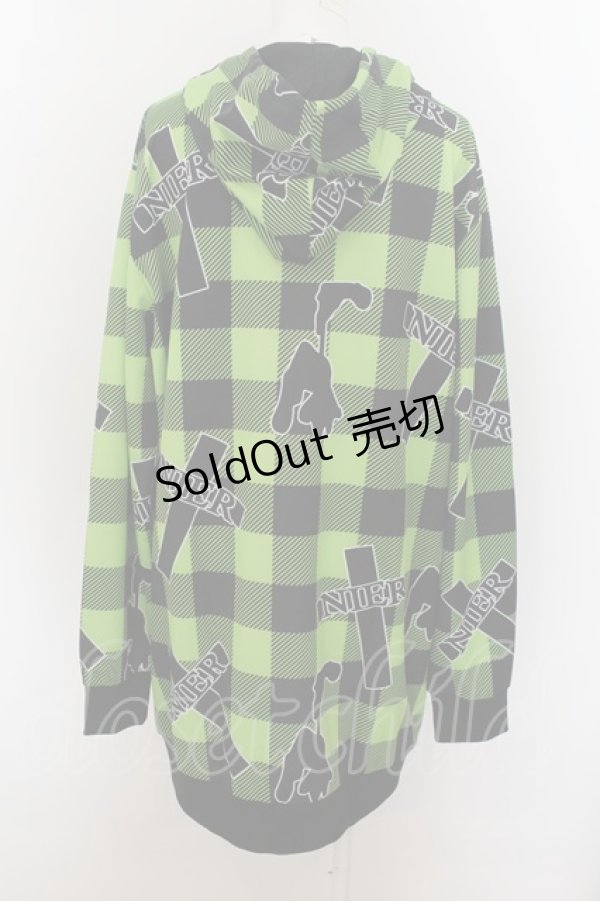 画像3: NieR Clothing / クロスpt CHECKERED パーカー  ライトグリーン O-24-07-08-1033-PU-TO-IG-OS-B (3)