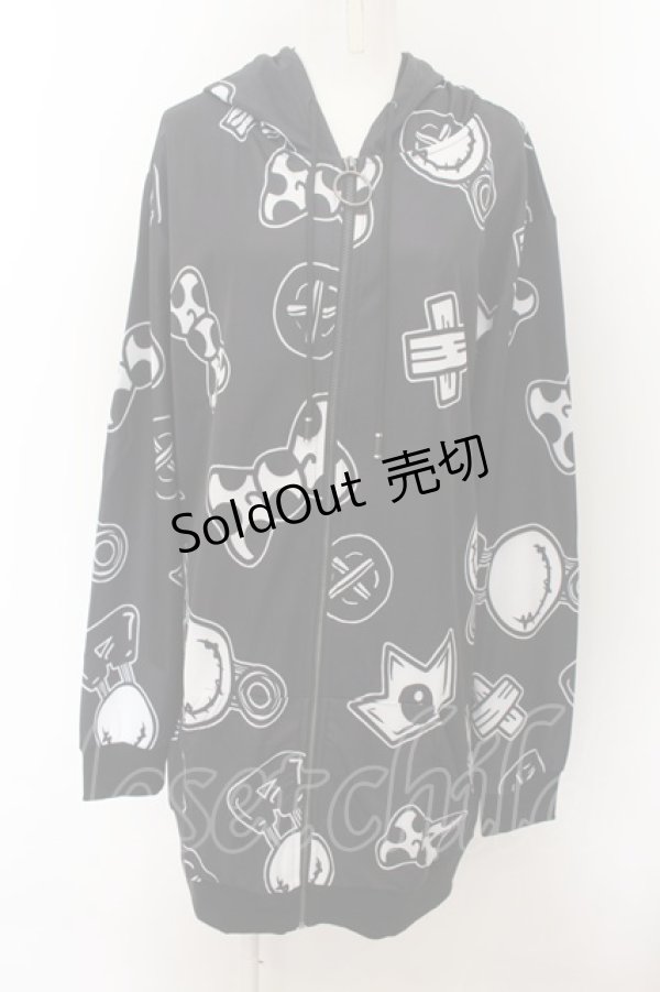 画像1: NieR Clothing / NieR CHARACTER PARTS ZIP OUTER　  ブラック O-24-07-08-1021-PU-TO-IG-OS-B (1)