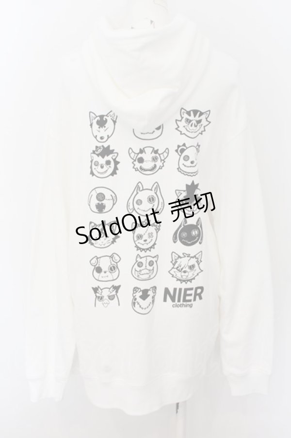 画像1: NieR Clothing / プリントパーカー【NieRキャラクターズ】 2XL ホワイト O-24-07-29-1040-PU-TO-OW-OS (1)