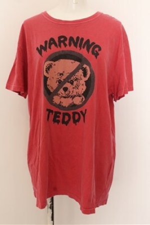 画像: Candy Stripper / WARNING TEDDY TEE 4 レッド O-24-07-29-4069-PU-TO-IG-ZT230