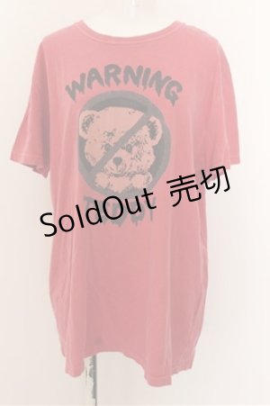 画像: Candy Stripper / WARNING TEDDY TEE 4 レッド O-24-07-29-4069-PU-TO-IG-ZT230