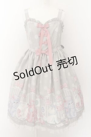 画像: Angelic Pretty / Lovely Poodleジャンパースカート  グレー O-24-07-31-044-AP-OP-OW-OS