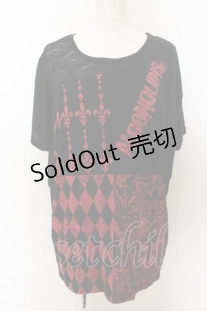 画像: ALGONQUINS / バックレースプリントTシャツ  ブラック×レッド O-24-07-31-119-AL-TS-IG-OS