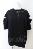 画像1: HELL CAT PUNKS / オープンショルダーTシャツ  ブラック O-24-08-06-089-PU-TS-IG-ZT036 (1)