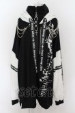 画像1: SEX POT ReVeNGe / BONDAGE SLEEVE HIGH NECK BIG ZIP　パーカー F ブラック×ホワイト O-24-08-13-020-SP-TO-OW-OS (1)