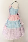 画像3: Angelic Pretty / ギンガム配色肩リボンジャンパースカート  サックス×ピンク×ラベンダー O-24-08-17-037-AP-OP-OW-OS (3)