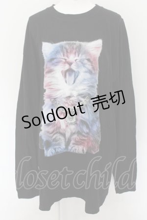 画像: TRAVAS TOKYO / Glutton cat L/S tee F ブラック O-24-08-17-070-PU-TO-OW-ZI