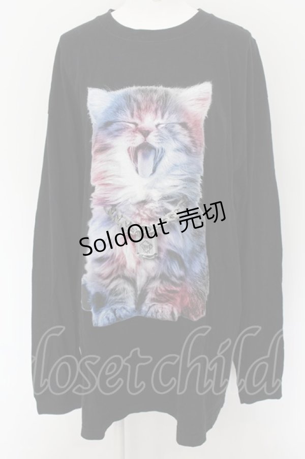 画像1: TRAVAS TOKYO / Glutton cat L/S tee F ブラック O-24-08-17-070-PU-TO-OW-ZI (1)