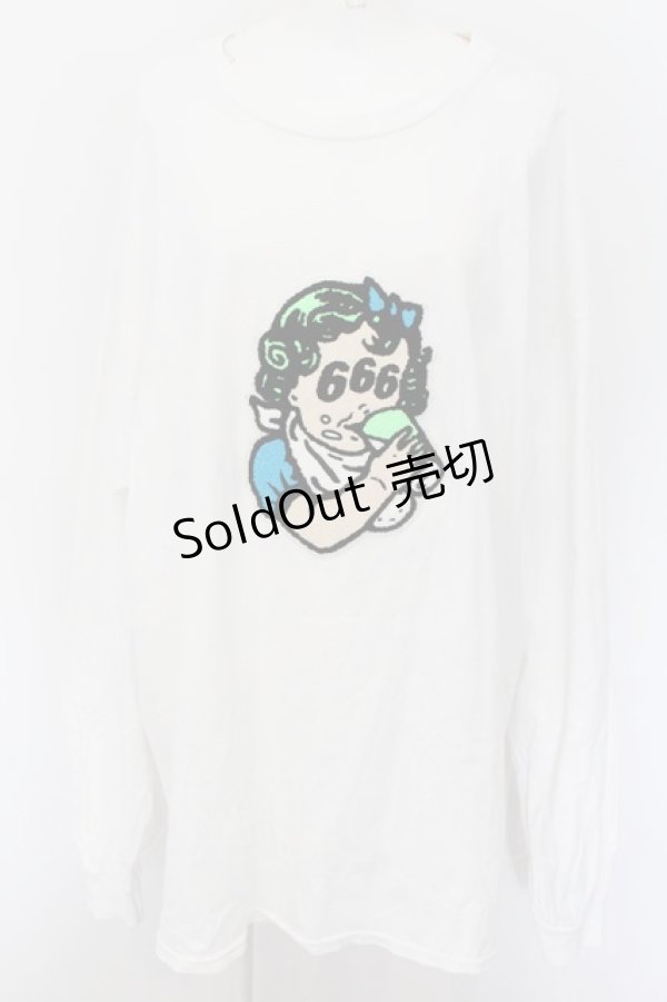 画像1: MILK / DRINK 666 L.S. TEE XL ホワイト O-24-08-17-079-ML-TO-OW-OS (1)