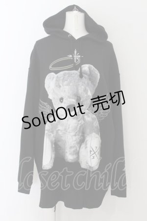 画像: TRAVAS TOKYO / Rhinestone Angel bear hoodie F ブラック O-24-08-18-027-PU-TO-YM-OS