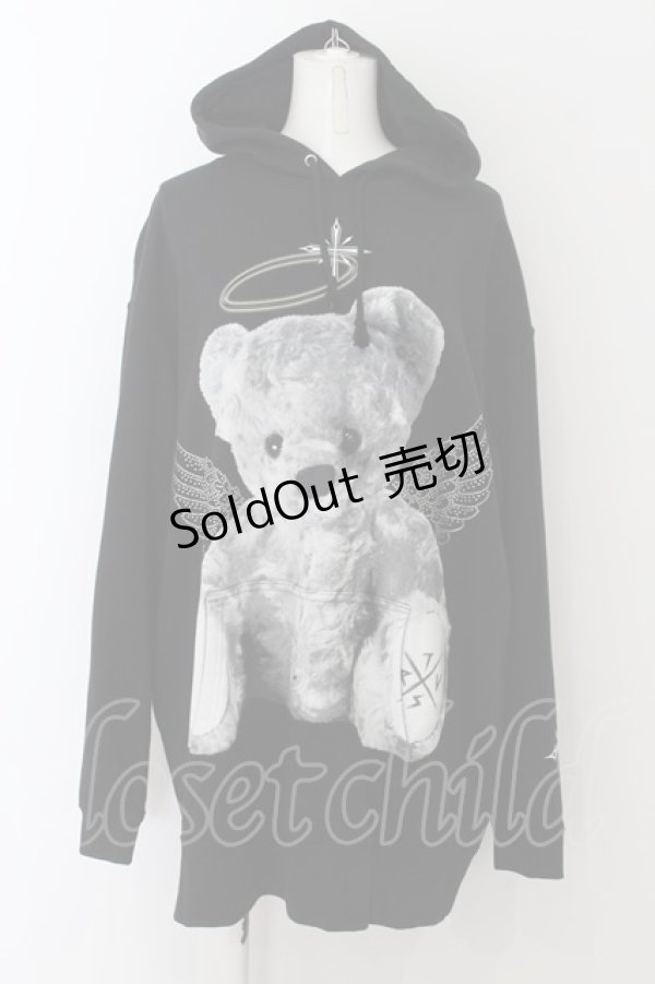 画像1: TRAVAS TOKYO / Rhinestone Angel bear hoodie F ブラック O-24-08-18-027-PU-TO-YM-OS (1)