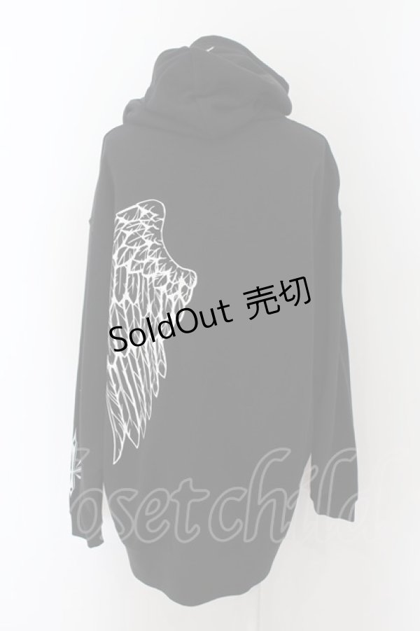 画像3: TRAVAS TOKYO / Rhinestone Angel bear hoodie F ブラック O-24-08-18-027-PU-TO-YM-OS (3)