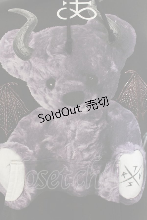 画像2: TRAVAS TOKYO / Rhinestone Devil bear hoodie  ブラック O-24-08-18-030-PU-TO-IG-OS (2)