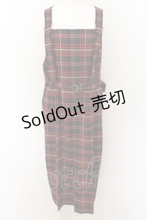 画像: Jane Marple / British check サロペットドレス M アカ O-24-08-20-018-JM-OP-YM-OS