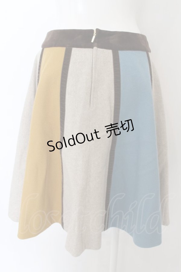 画像3: Jane Marple / Color block gored skirt　スカート M ベージュ×イエロー×ブルー O-24-08-22-062-JM-SK-OW-OS (3)