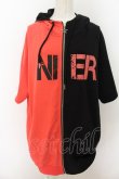 画像1: NieR Clothing / 半袖TWO-TONE ZIP PARKA【LIGHT RED】パーカー  ブラック×レッド O-24-08-28-052-PU-TO-OW-OS (1)