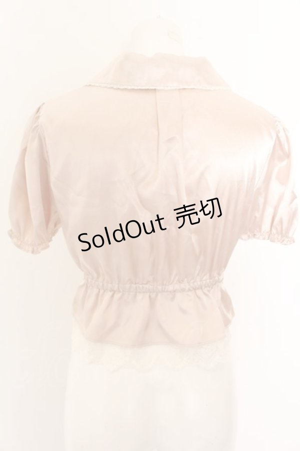 画像3: Violetta / Marie - Stretch satin blouse 9号 ベージュ O-24-09-06-012-LO-BL-OW-OS (3)