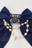 画像2: Enchantlic Enchantilly / ロゴ刺繍パールリボンブローチ  ロイヤルブルー O-24-09-07-090-LO-ZA-OW-OS (2)