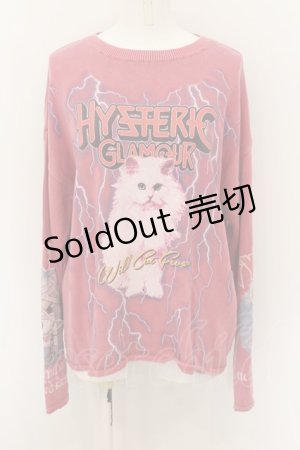 画像: HYSTERIC GLAMOUR / WILLD CAT FEVER プルオーバー F ピンク O-24-09-07-024-PU-TO-OW-OS