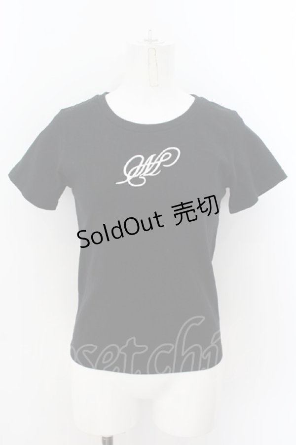 画像1: Melt the lady / initial crew neck Tシャツ S クロ×シロ O-24-09-14-013-PU-TS-IG-OS (1)