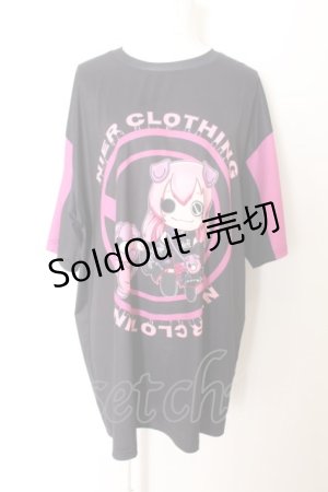 画像: NieR Clothing / 巡音ルカ×ちゃむちゃむBIG CUTSEW F ブラック×濃ピンク O-24-09-29-138-PU-TO-OW-OS